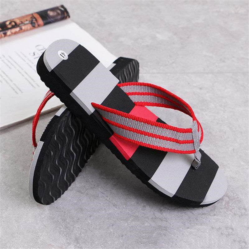 Fashion Men Summer Stripe Flip Flops Shoes Sandals Sandalias